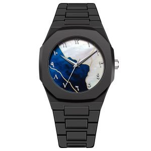 Arabic Aura Blue White Dial