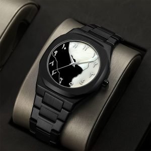 Arabic Aura Black White Dial