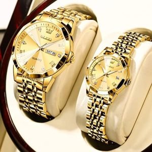 Olevs Couple Watch Full Golden
