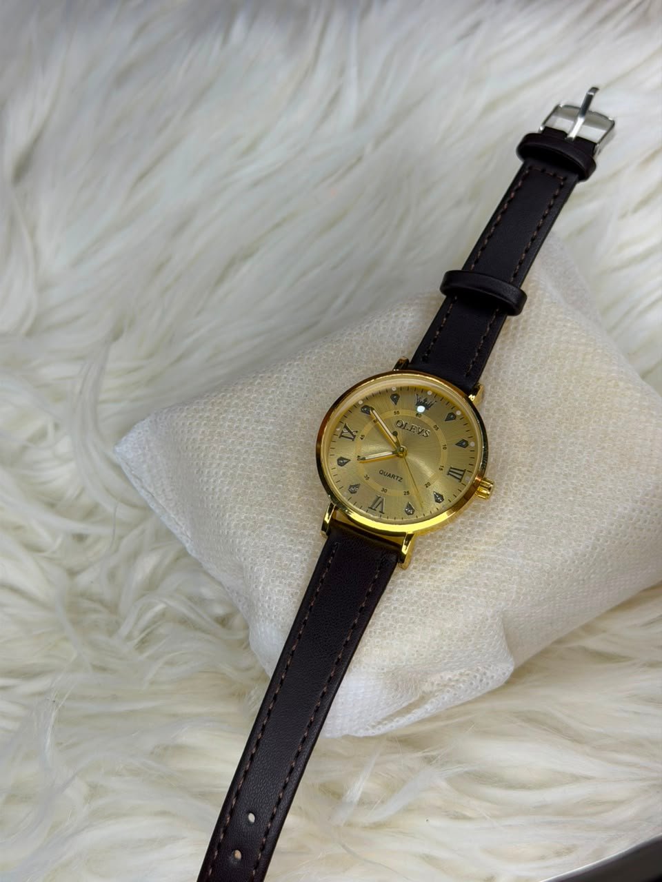 olevs full golden ladies watch